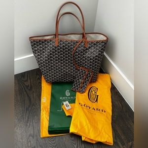 Goyard St Louis PM Tote Bag - Black & Tan